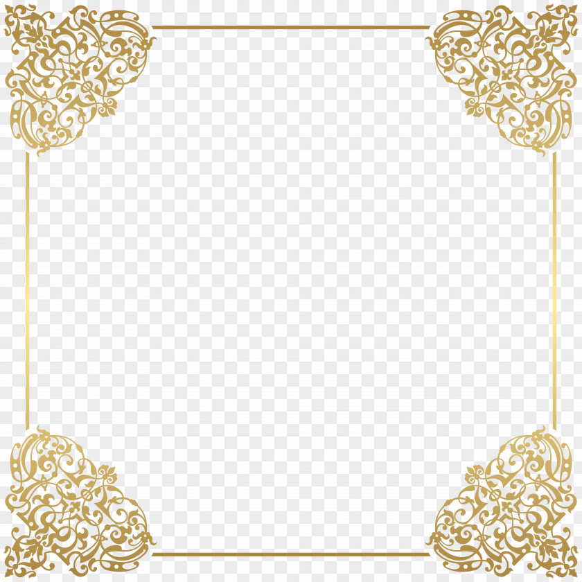 Gold Border Frame Deco Clip Art Picture PNG