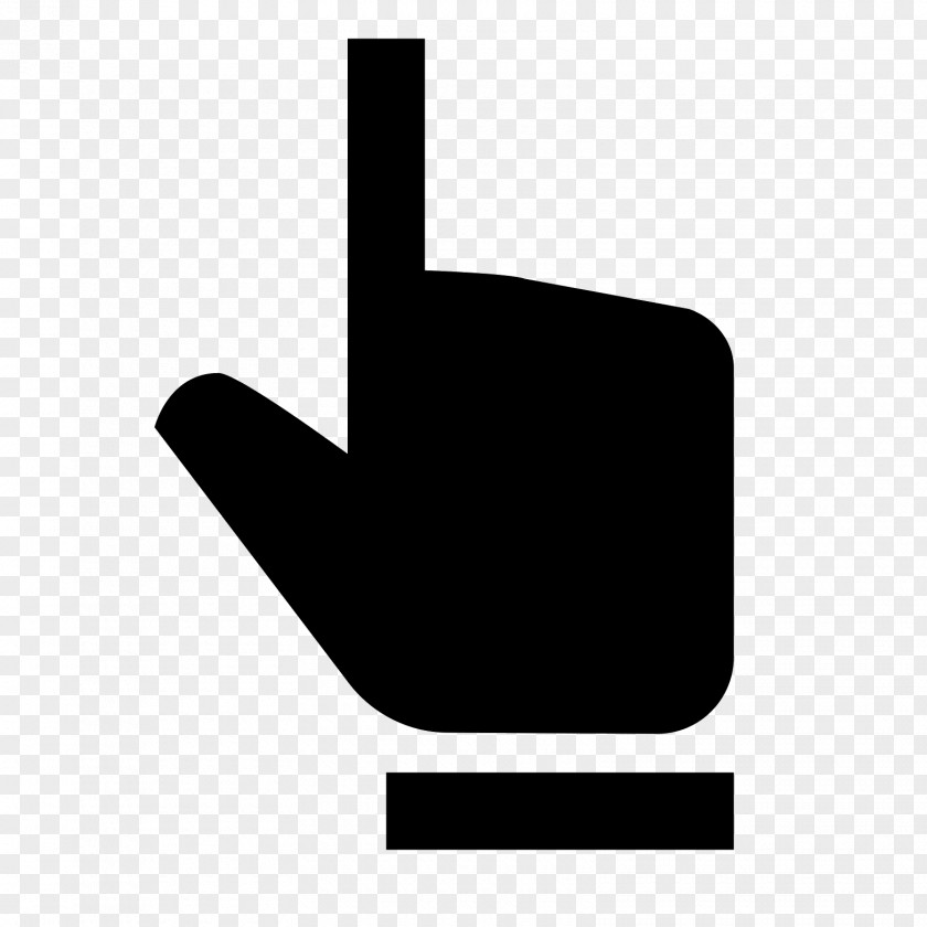Hand Icon Black & White PNG