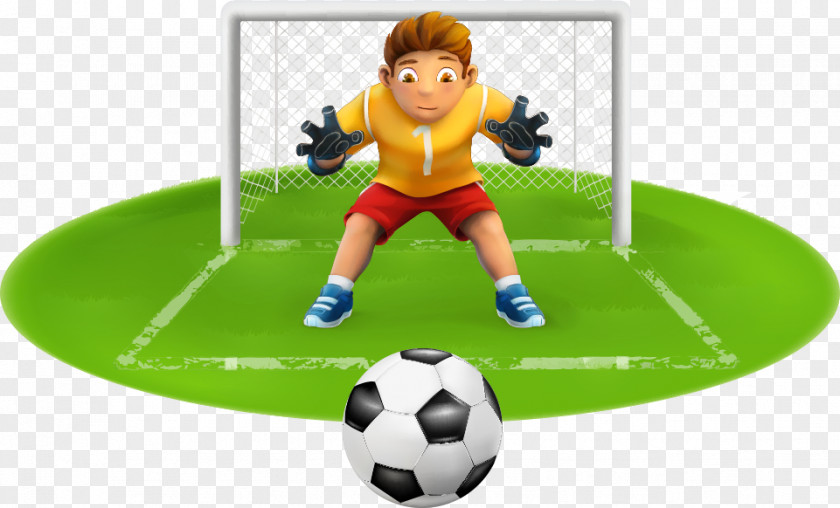 Vector Soccer Boy Football Goalkeeper PNG