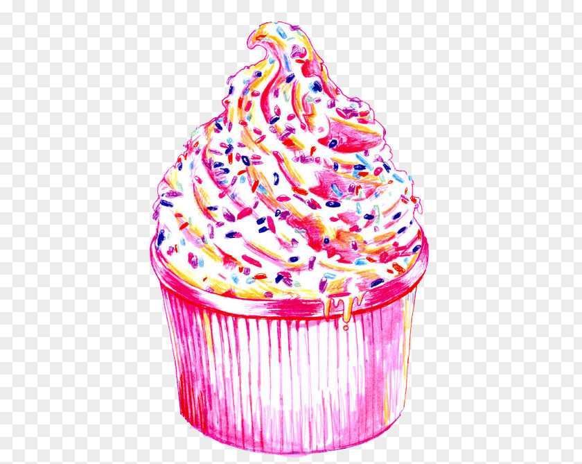 Ice Cream Cupcake Bakery Red Velvet Cake Drawing PNG