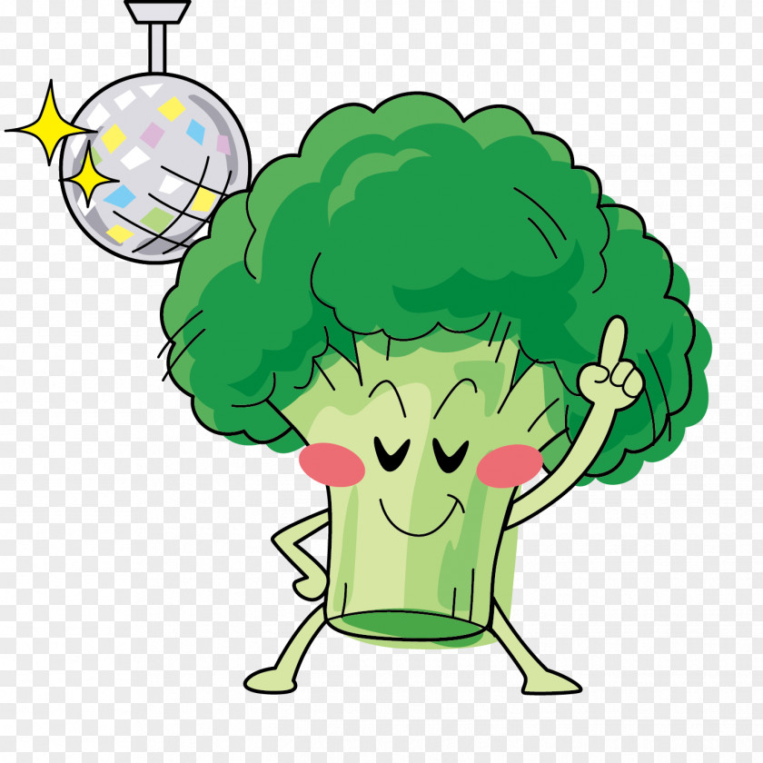 Hand-painted Face Broccoli Cauliflower Bento Vegetable PNG