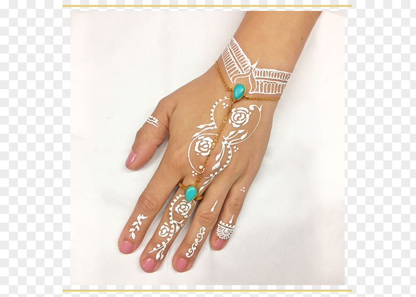 Henna Hands Nail Hand Model Turquoise PNG