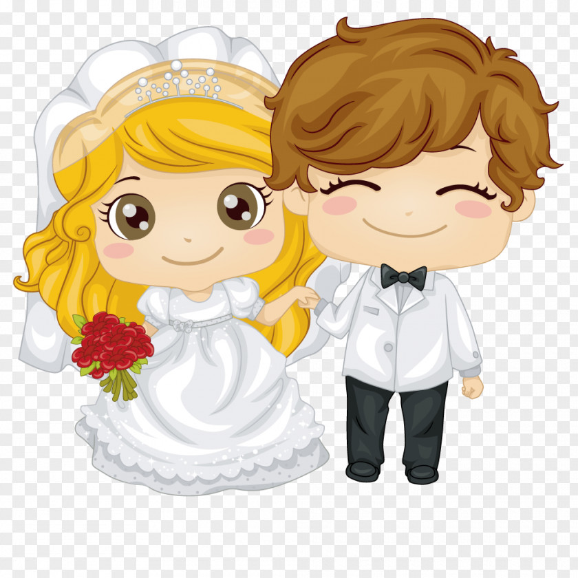 People Vector Wedding Invitation Cartoon Bride PNG