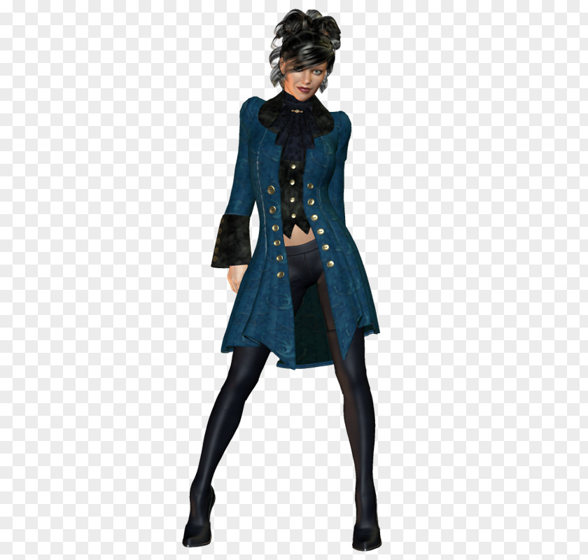 Pv Fashion Model Overcoat Teal PNG