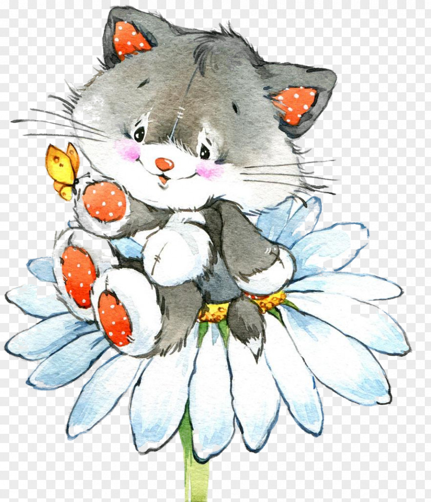 White Cat Cartoon Whiskers Plant PNG