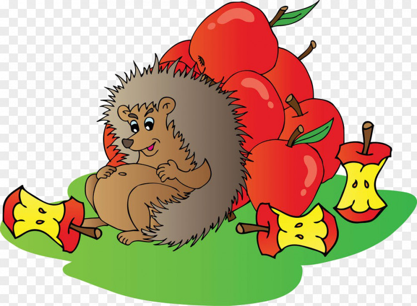 Cartoon Hedgehog Royalty-free Apple Clip Art PNG