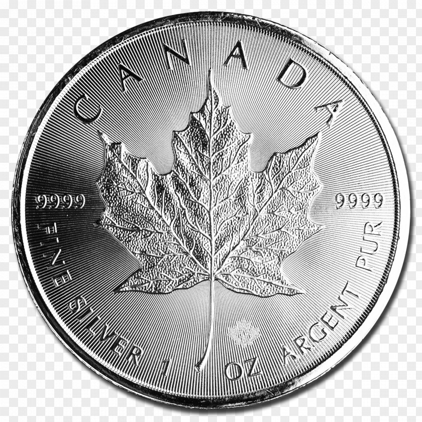 Coin Canadian Silver Maple Leaf Canada PNG