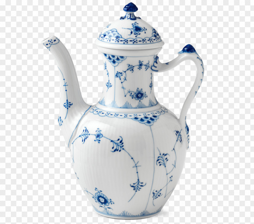 Kettle Jug Teapot Musselmalet Porcelain Royal Copenhagen PNG