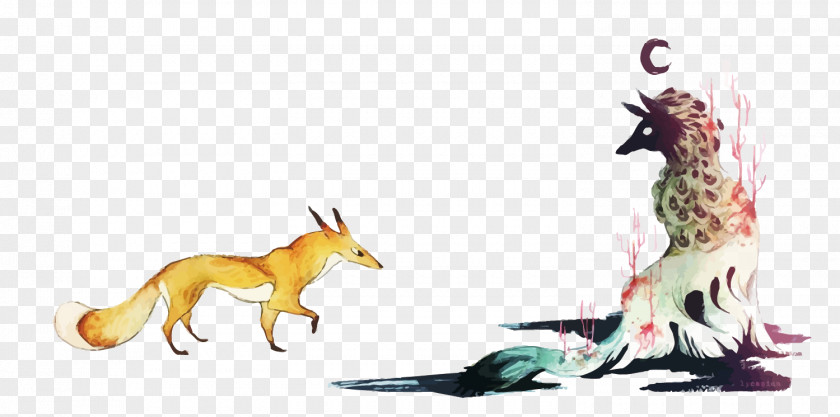 Vector Fox Fauna Pet Illustration PNG