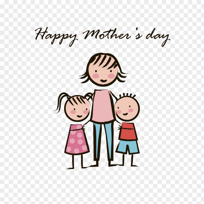 Hand-painted Mothers And Children Mother's Day Royalty-free Children's PNG