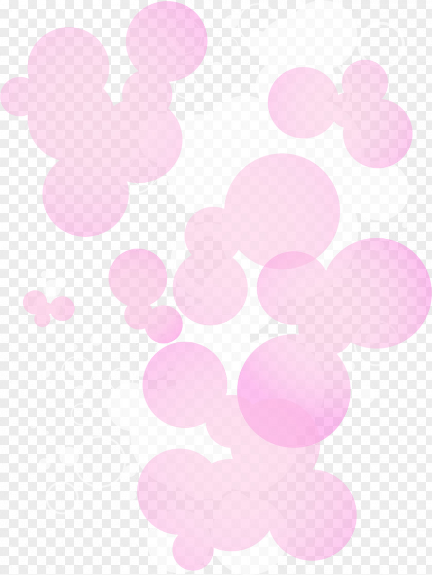 Hand Painted Pink Circle Petal Heart Pattern PNG