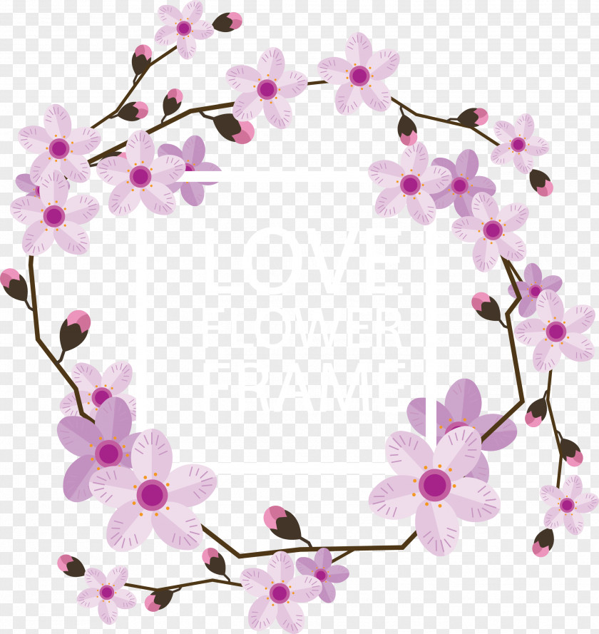 Pink Cherry Blossom Title Box PNG
