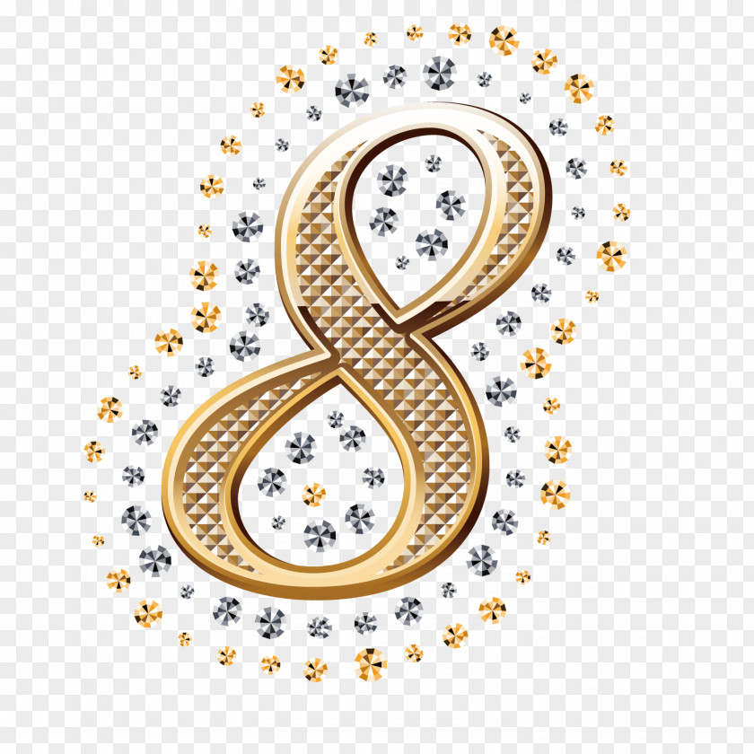 Diamond Numbers 8 Alphabet Letter Clip Art PNG