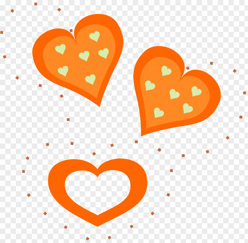 Orange Heart Cliparts Valentine's Day Clip Art PNG