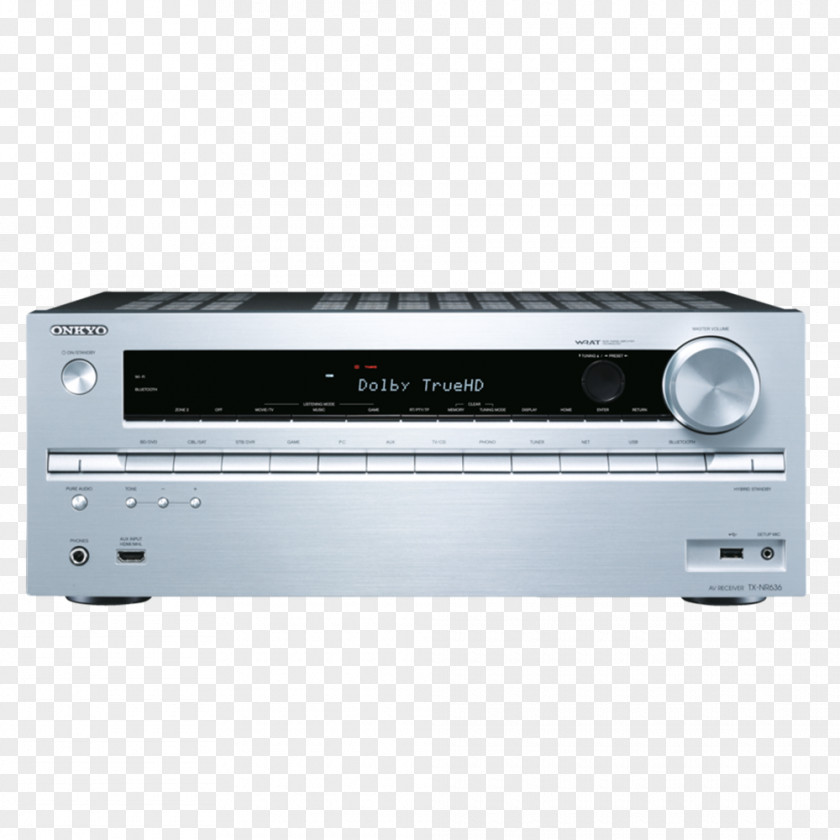 Caixa De Som AV Receiver Onkyo TX NR636 7.2 Channel Network TX-NR636 Audio PNG