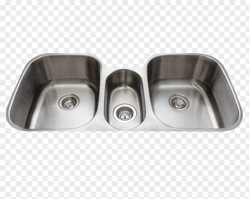 Sink Stainless Steel Bowl Kitchen Brushed Metal PNG