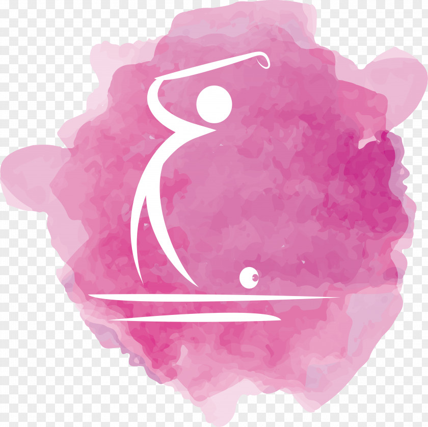 Watercolor Golf Logo Painting PNG
