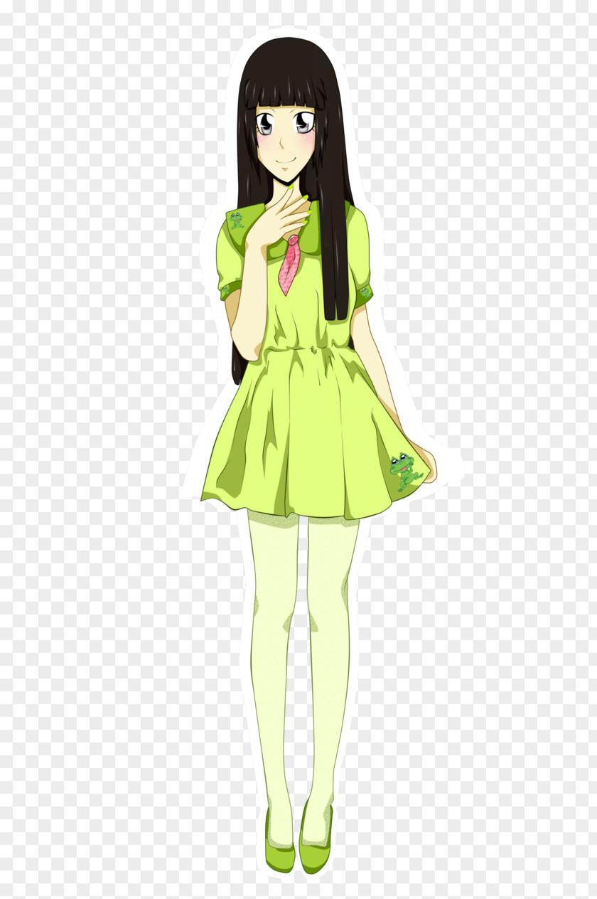 Dress Black Hair Homo Sapiens Green PNG