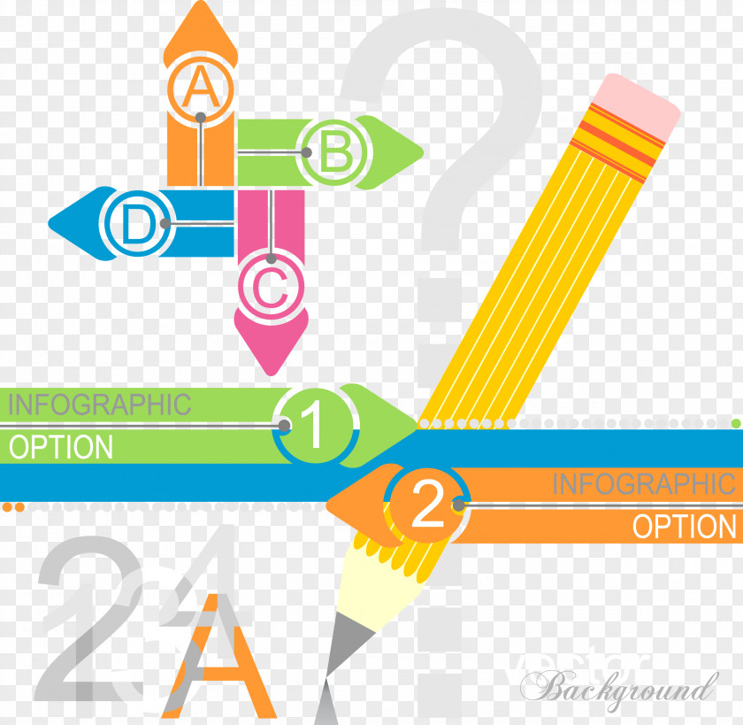 Pencil Shape Data Chart Infographic Graphic Design PNG