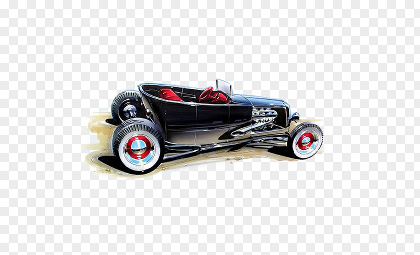 Retro Classic Car Cartoon Drawing Vintage PNG