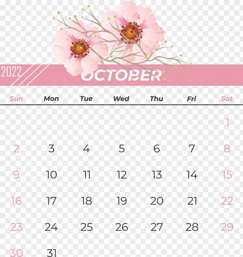 Calendar Font Flower Petal Pink M PNG