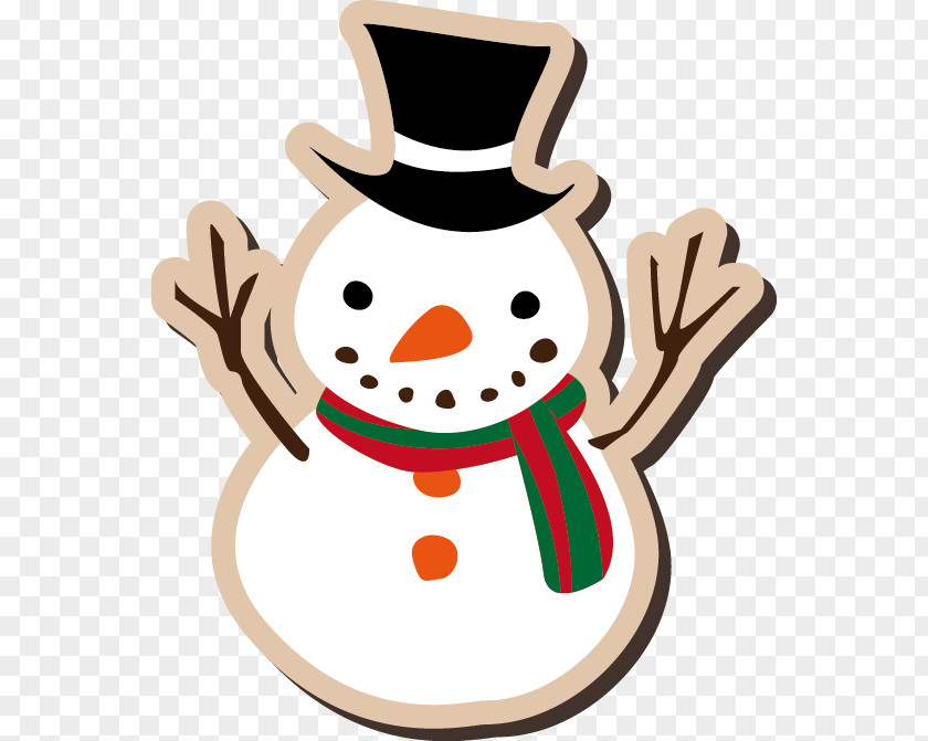 Christmas Snowman Santa Claus Decoration Paper Sticker PNG