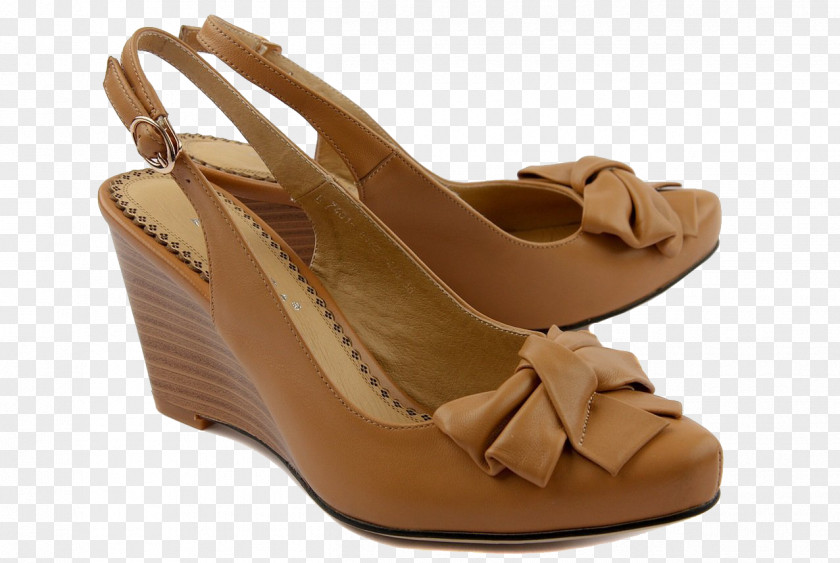 Brown Bow Slope With Sandals Sandal Shoe Wedge PNG