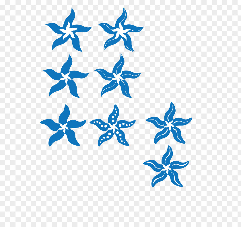 Geometric Joy Scatters Flowers Starfish Logo Clip Art PNG