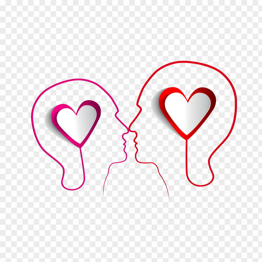 Kissing And Paper Folding Love Papercutting Clip Art PNG