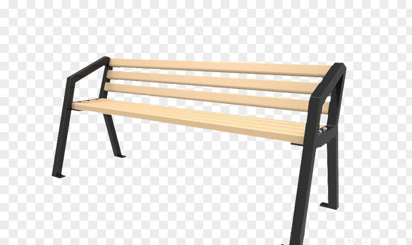 Simple Park Chair Bench Stool Wood PNG