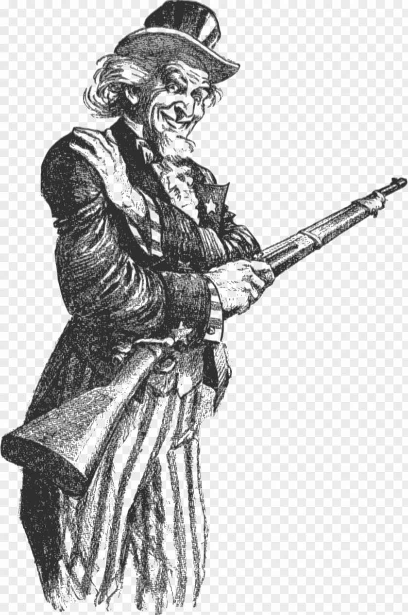 Uncle Sam Firearm Gun Public Domain Clip Art PNG