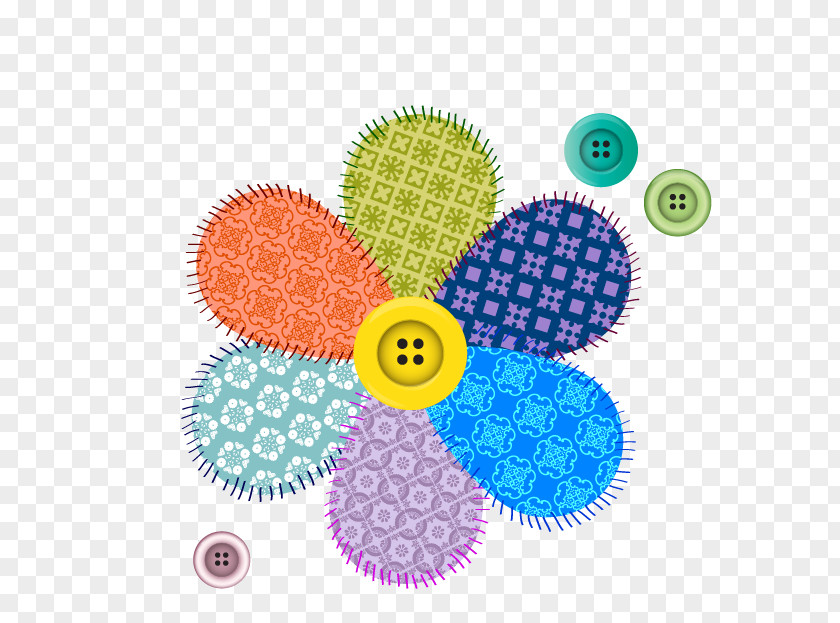 Color Cloth Flowers Buttons Button PNG