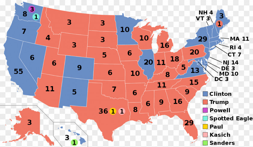 United States US Presidential Election 2016 Election, 1964 The Electoral College PNG