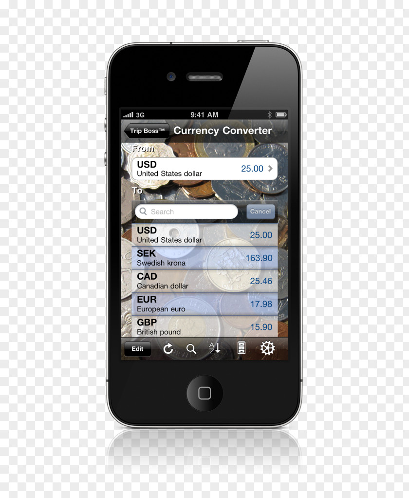 Creative Mobile Phone Smartphone Currency Converter App Store PNG