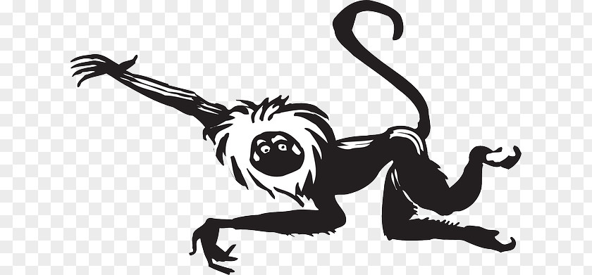 Monkey Black And White Clip Art PNG