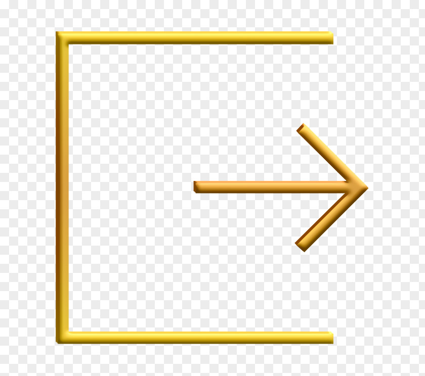 Rectangle Yellow Log Out Icon PNG