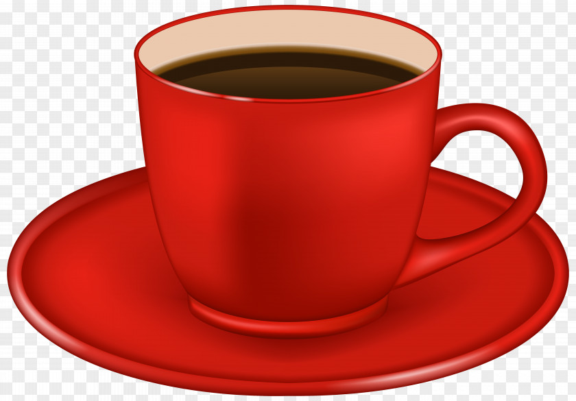 Red Coffee Cup Clipart Image Single-origin Espresso Tea Cafe PNG
