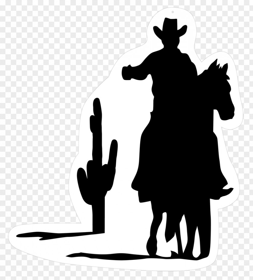 Western Cowboy Silhouette Clip Art PNG