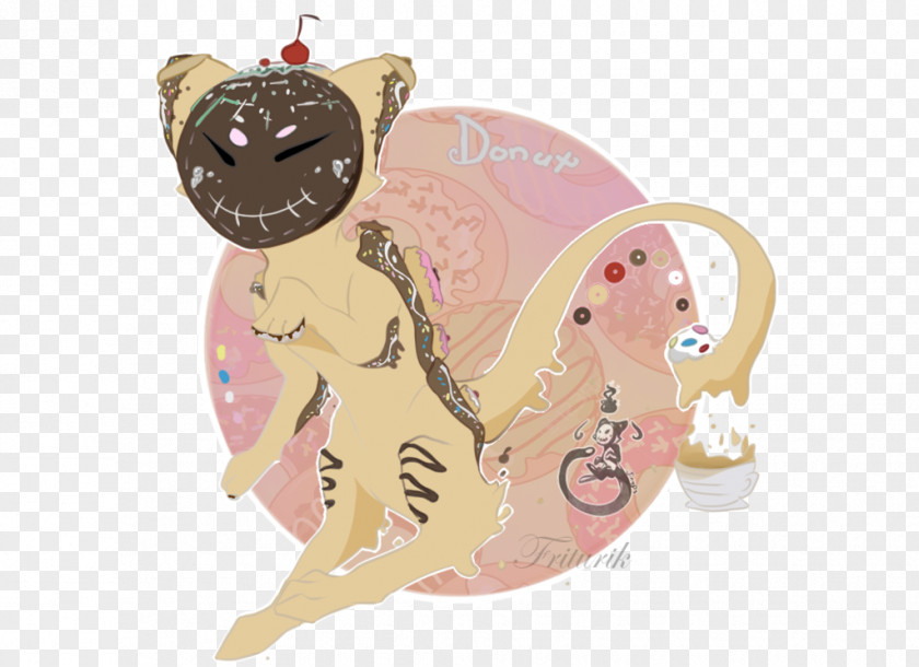 Donut Drawing Mammal Illustration Cartoon Pink M Character PNG