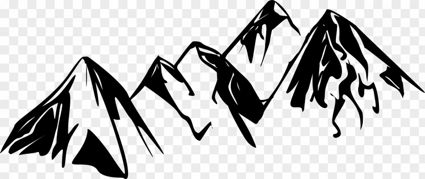 Mountain Sketch Black And White Clip Art PNG