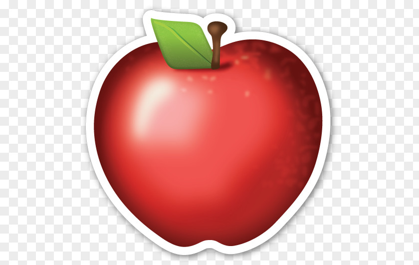 Red Apple Color Emoji Sticker Wall Decal Die Cutting PNG