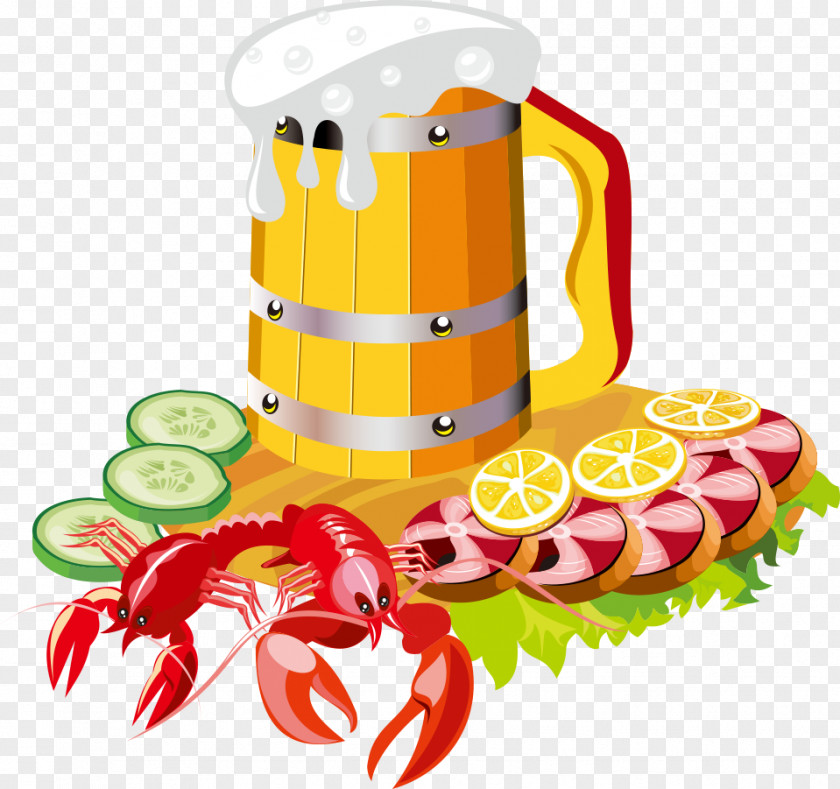 Vector Beer Mug Fruit Food Illustration PNG