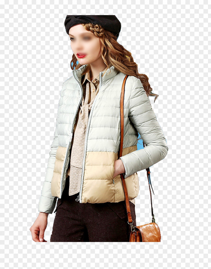 Women's Fashion Coat Sleeve Jacket Daunenjacke Winter PNG