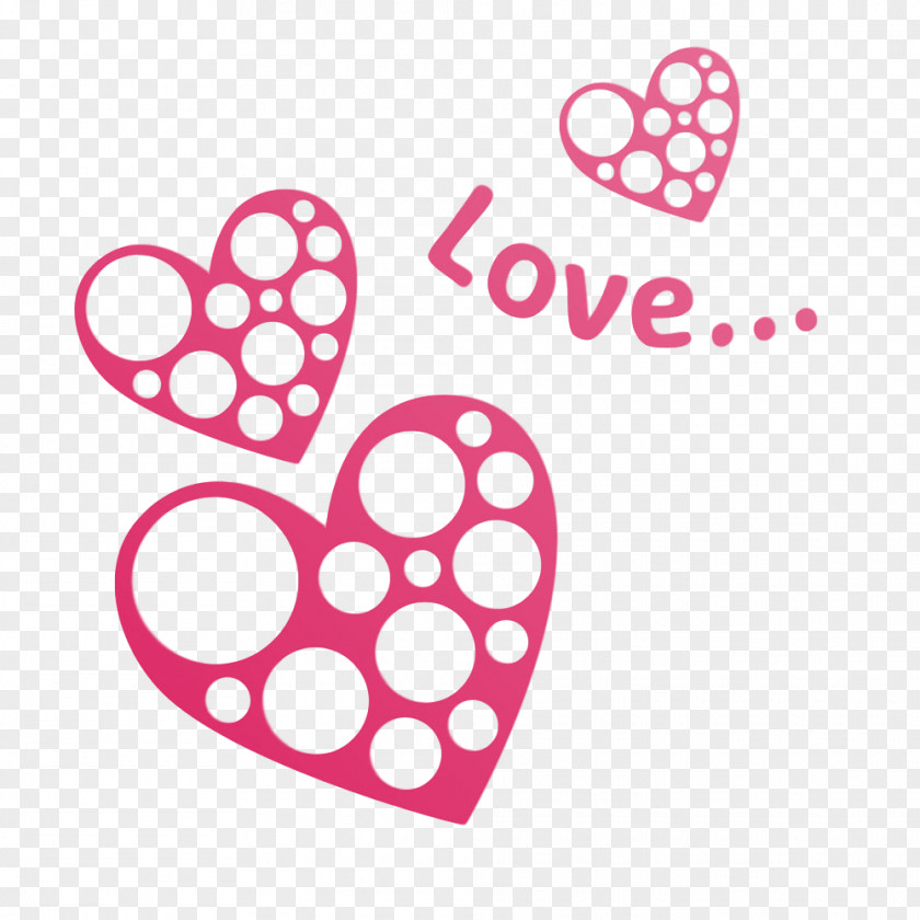 Pink Heart Text Love Font PNG