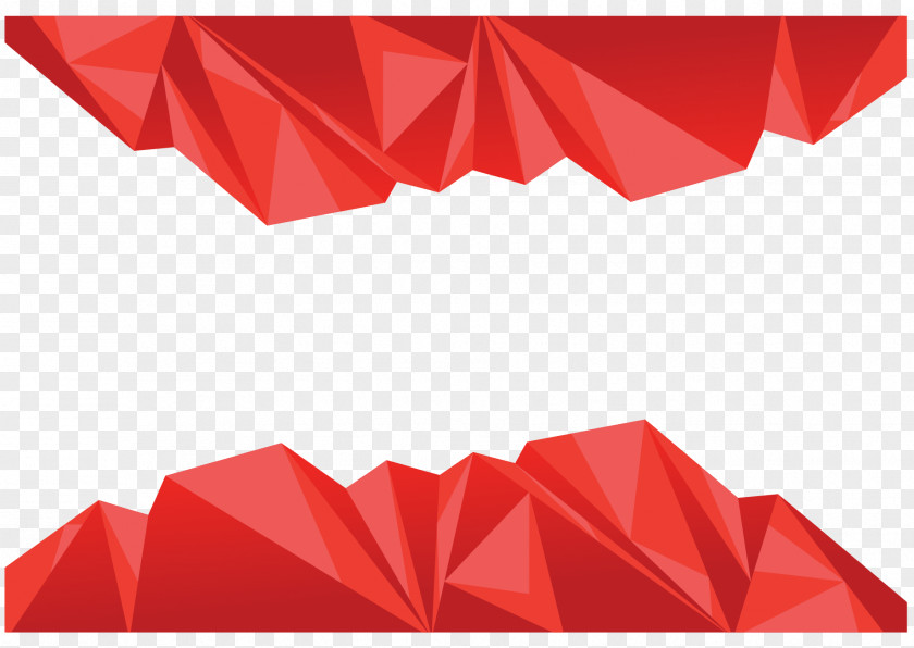 Vector Hand Painted Red Low Polygon Poly Geometry PNG