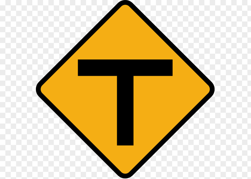 Road Traffic Sign Three-way Junction Warning PNG