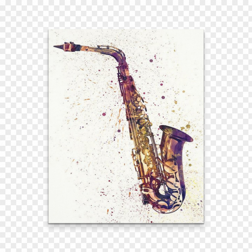 Badger Saxophone Canvas Print Art Watercolor Painting PNG