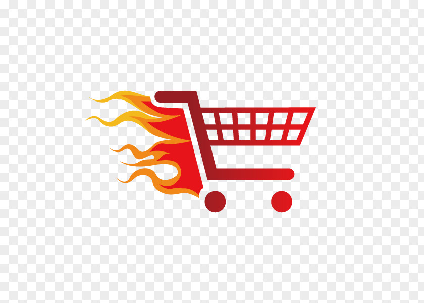 Cartoon Supermarket Shopping Cart,flame,decoration Icon PNG
