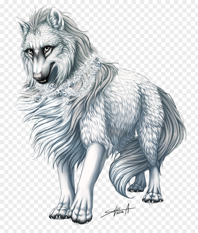 Tinsel Dog White Paw Sketch PNG