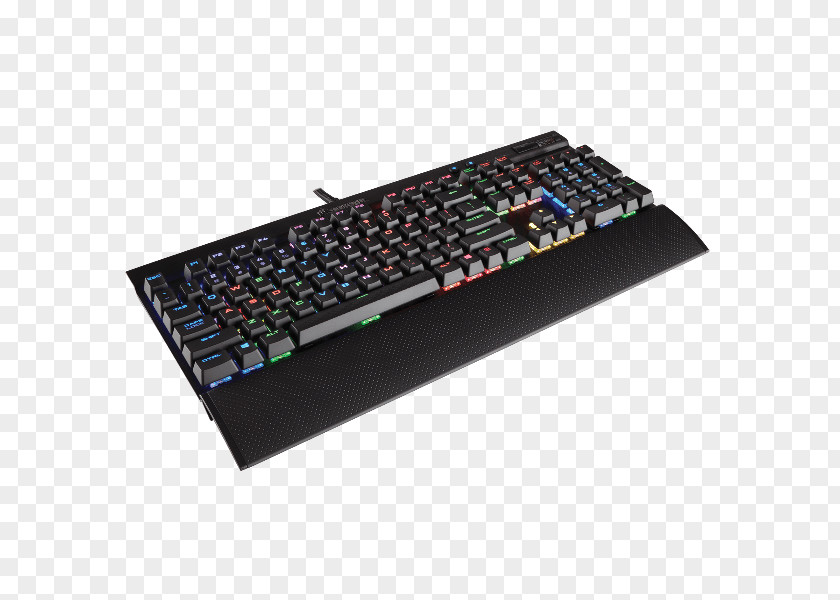 Cherry Computer Keyboard Corsair Gaming K70 LUX RGB Mechanical CH-9101020-NA -Cherry MX Multi-Colour Backlit Black PNG